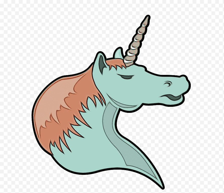 Blue unicorn head Orgmode logo